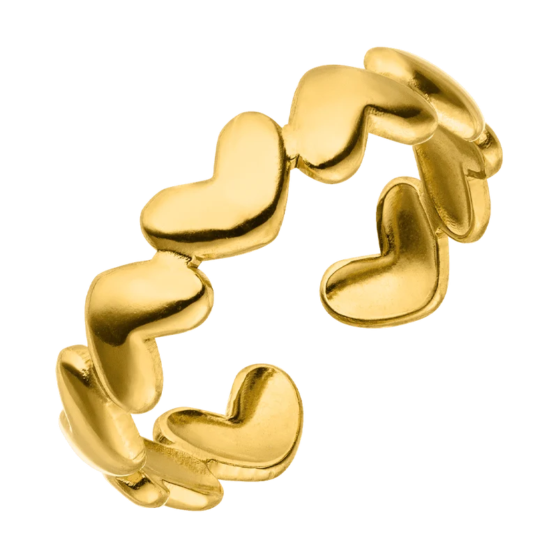 Smooth Heart Ring | 18K vergoldet