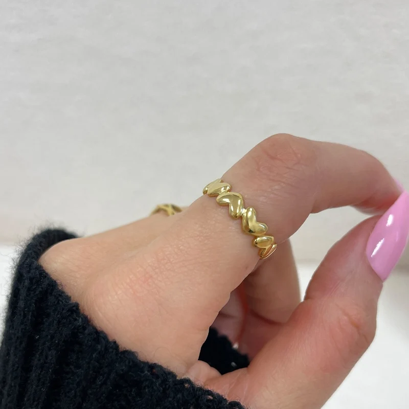 Smooth Heart Ring | 18K vergoldet