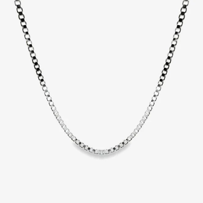 Silver Box Chain Necklace, 50cm