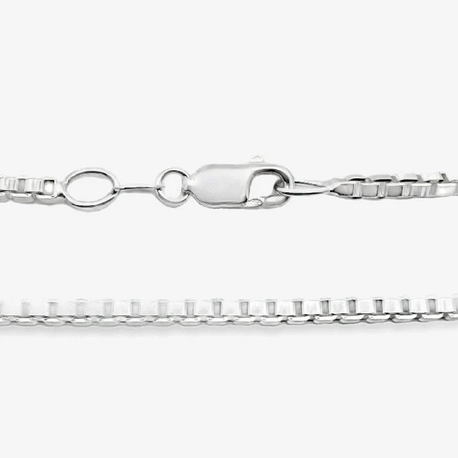 Silver Box Chain Necklace, 50cm