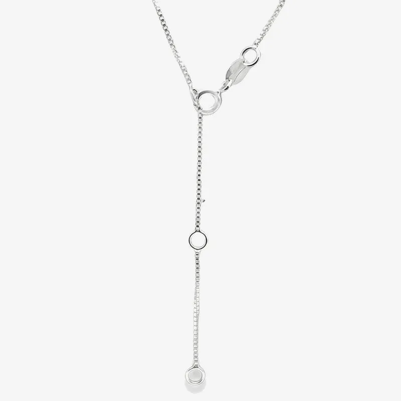 Silver 5mm Light Box Chain Necklace, 50cm