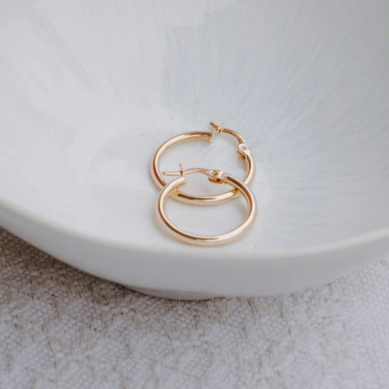 Basic Hoops - 14 K Massivgold
