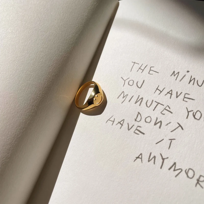 Happy Face Signet Ring