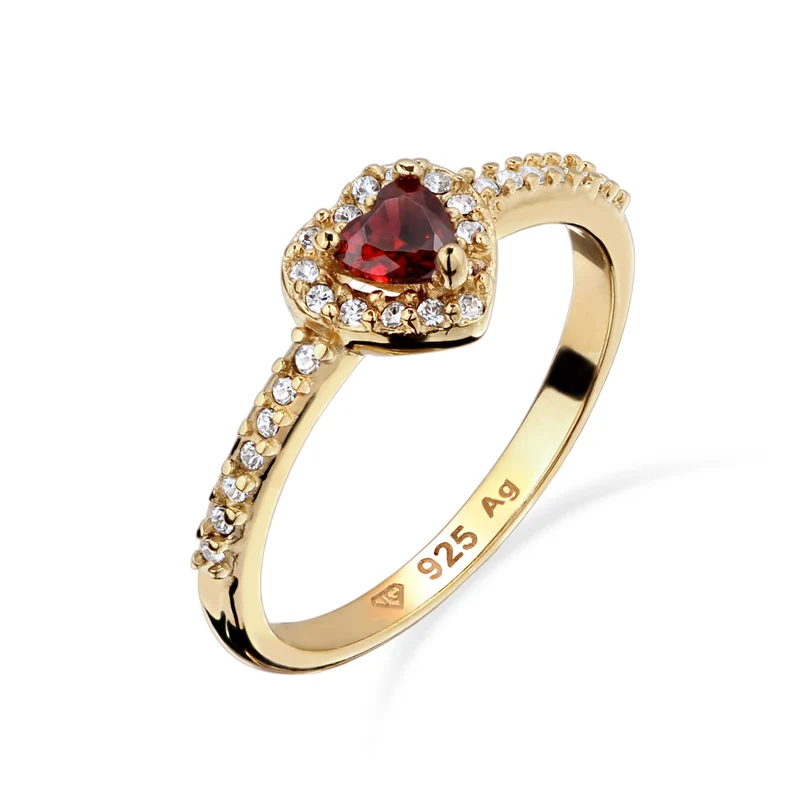 Ring Herz | Mit Kristallen von Swarovski® & Zirkonia (Rot)