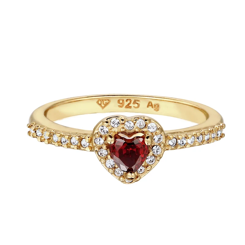 Ring Herz | Mit Kristallen von Swarovski® & Zirkonia (Rot)