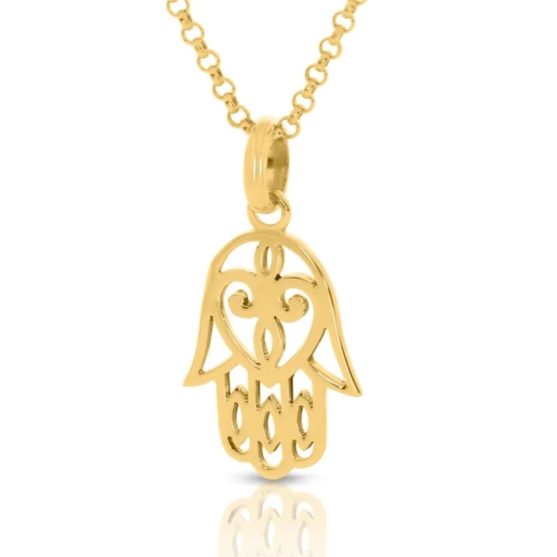 Symbol Kette Glücksbringer vergoldet Hand Anhänger Fatima