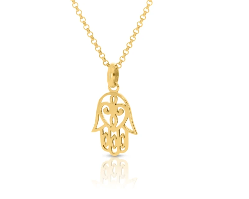 Symbol Kette Glücksbringer vergoldet Hand Anhänger Fatima