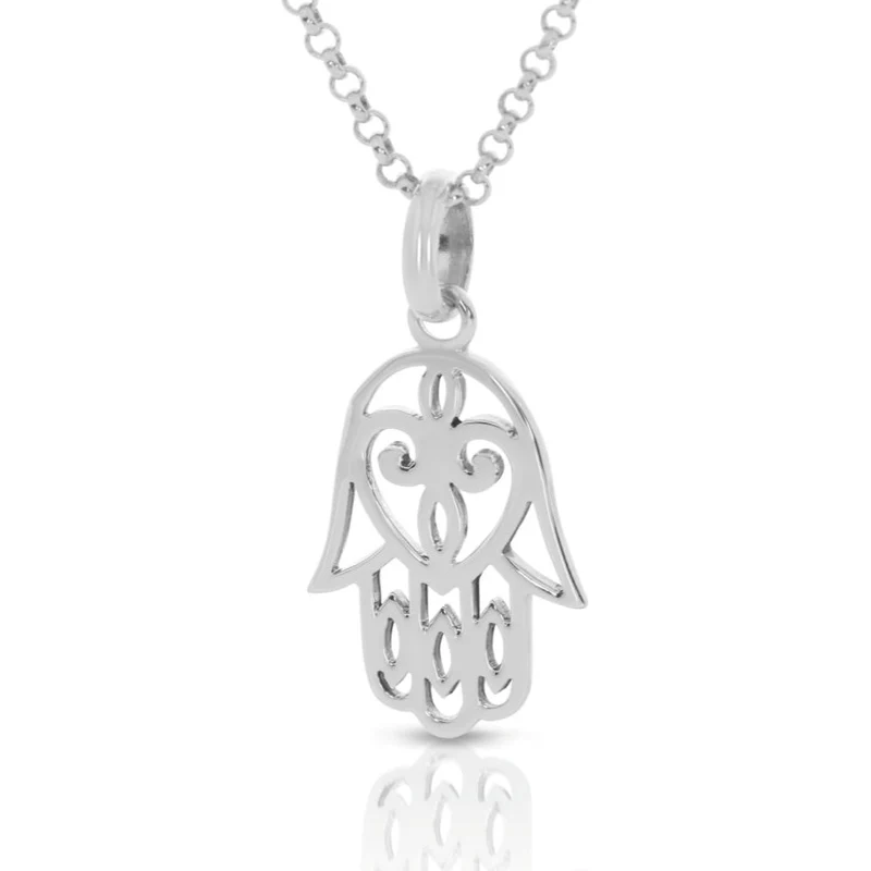 Hand Fatima Kette Halskette Damen Hamsa Hand Schmuck Silber