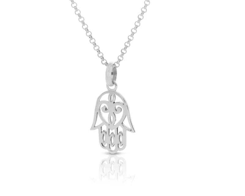 Hand Fatima Kette Halskette Damen Hamsa Hand Schmuck Silber