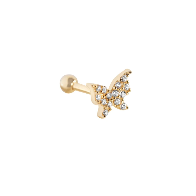 Delicate Papillon Piercing - 14 K Massivgold