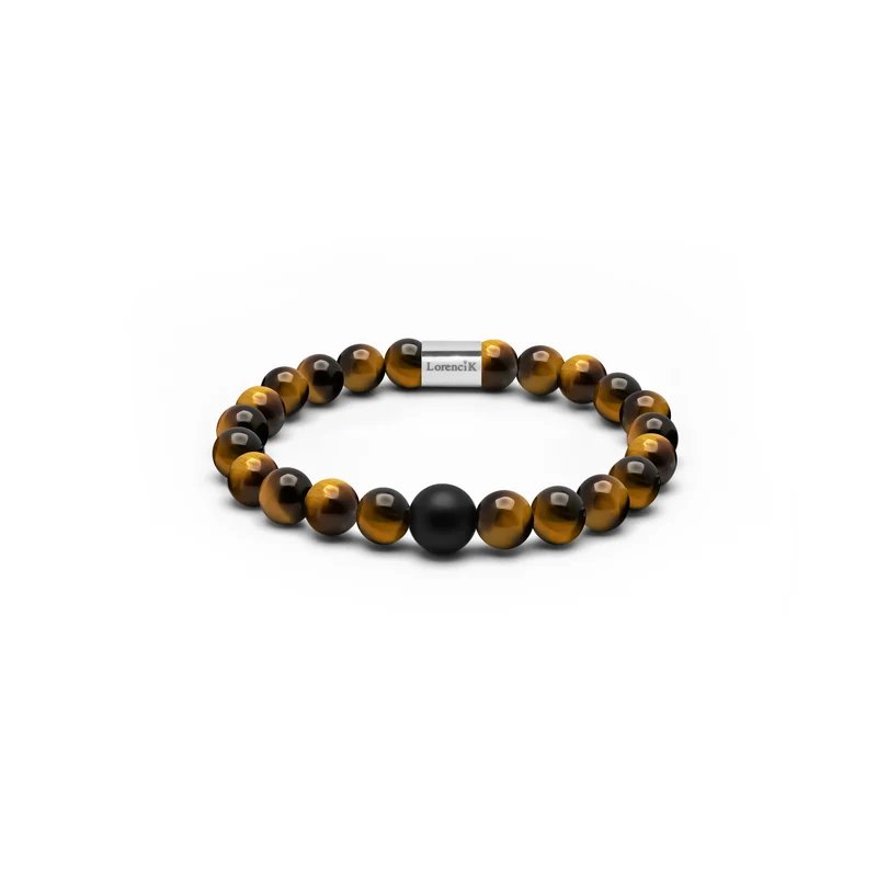 Infinity Balance – Golden Tiger | Perlenarmband Herren Tigerauge 8mm
