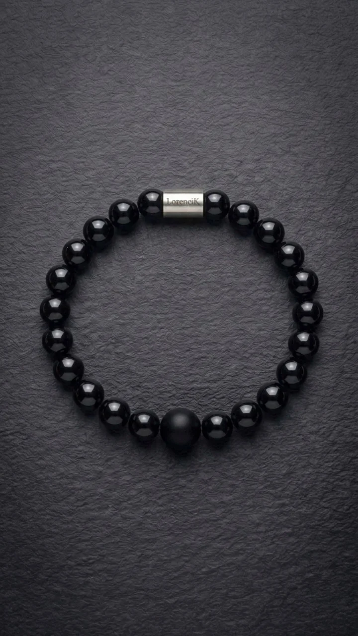 Infinity Balance – Onyx Obsidian | Perlenarmband Herren Schwarz 8mm