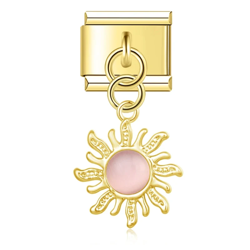 Sonne mit rosa Stein
