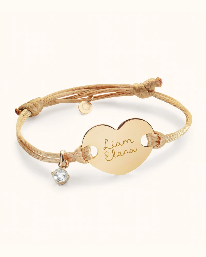 Geboortesteen Heart Armband - Verguld - Gepersonaliseerde Armband