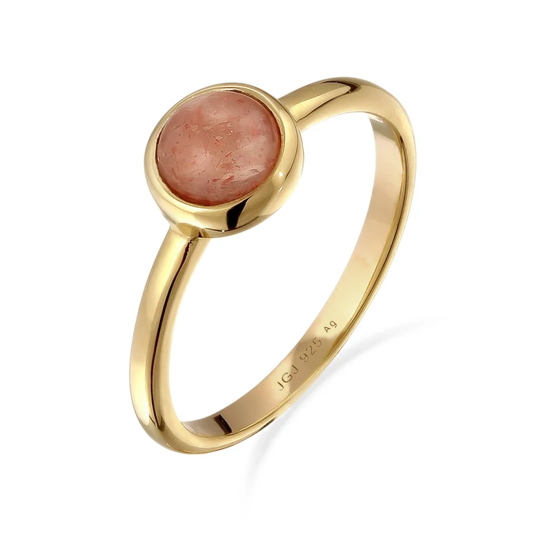 Solitär-Ring | Feldspat (Orange)