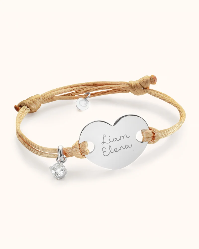 Geboortesteen Heart Armband - Zilver - Gepersonaliseerde Armband