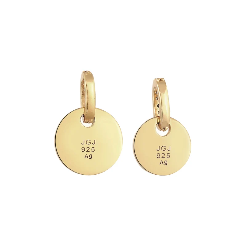 Plättchen Anhänger Set Gravur | Zirkonia (Weiß)
