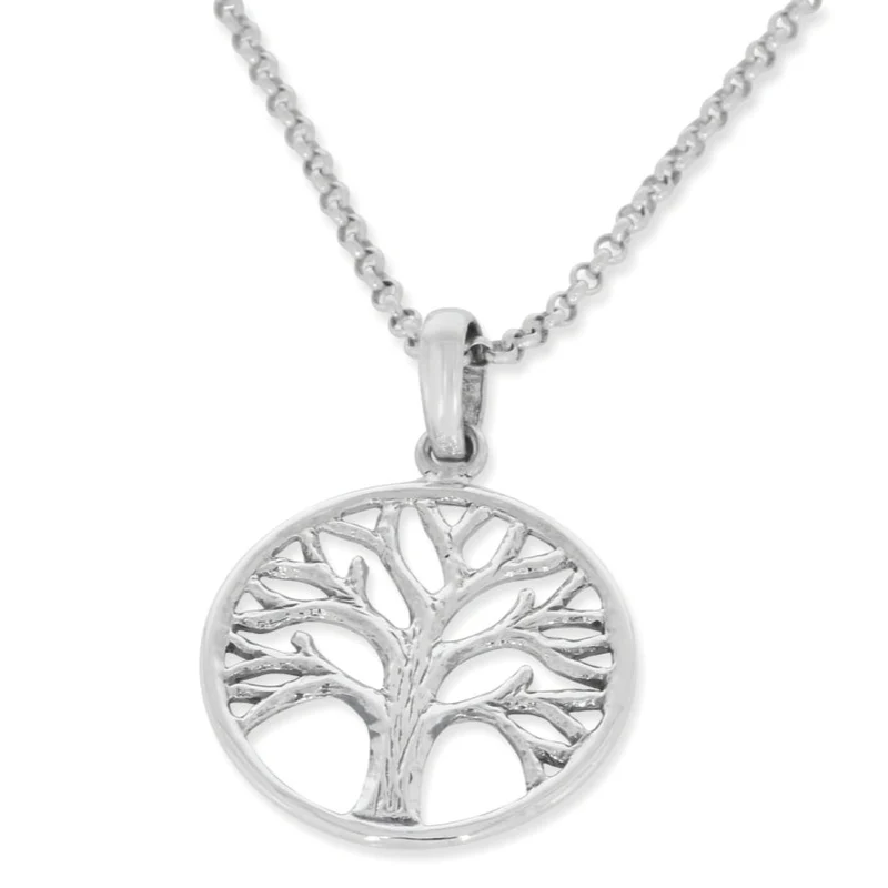 Lebensbaum Halskette Damen Kette Anhänger vintage 925 Sterling Silber Baum Kette