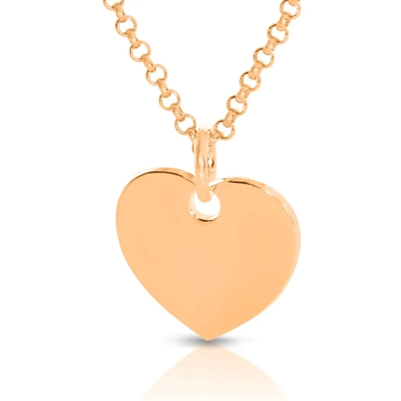 rosévergoldete Herzkette Anhänger Herz Gravur Damenschmuck Geschenk