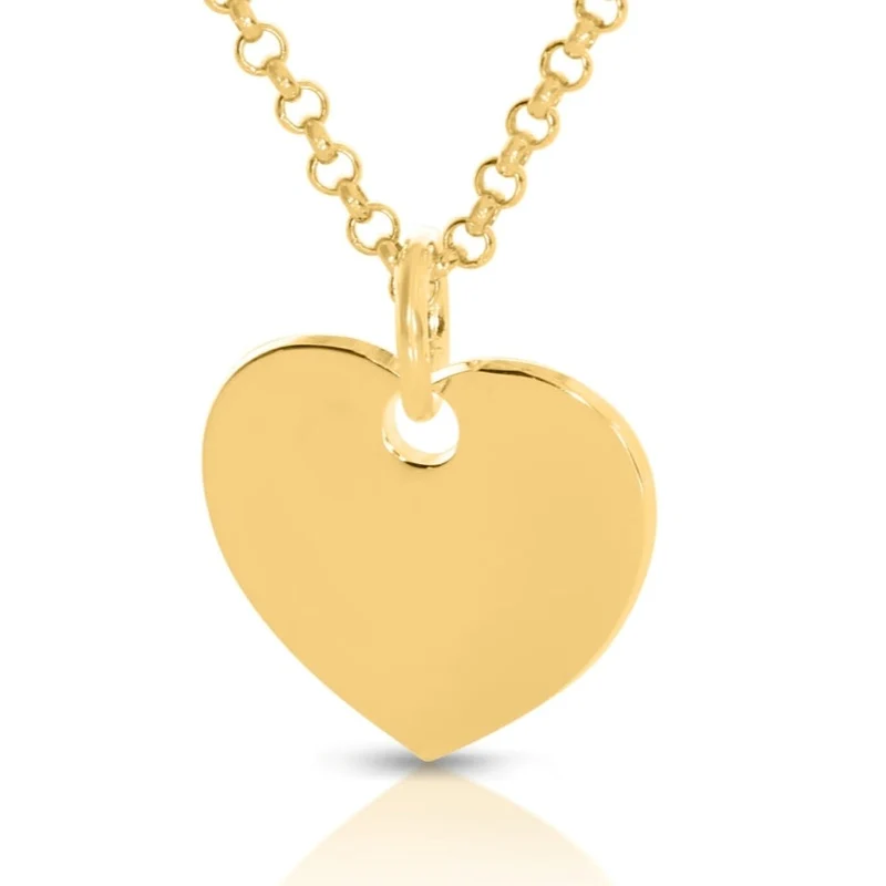 Kette mit Herz Anhänger vergoldet Damen Kinder Schmuck Heart