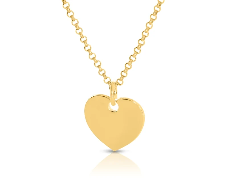Kette mit Herz Anhänger vergoldet Damen Kinder Schmuck Heart