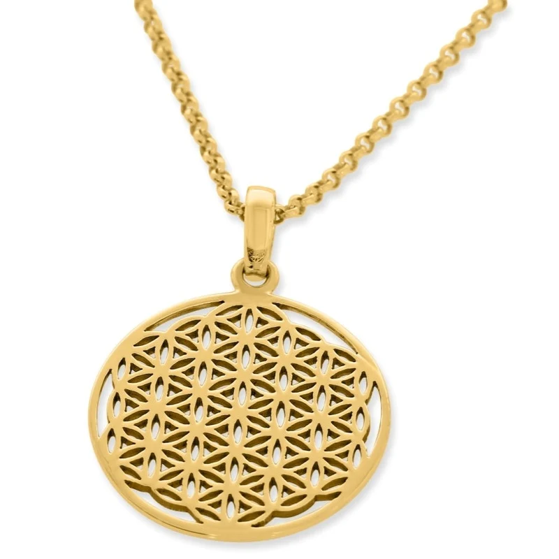 Halskette Blume des Lebens vergoldet Damenschmuck gold