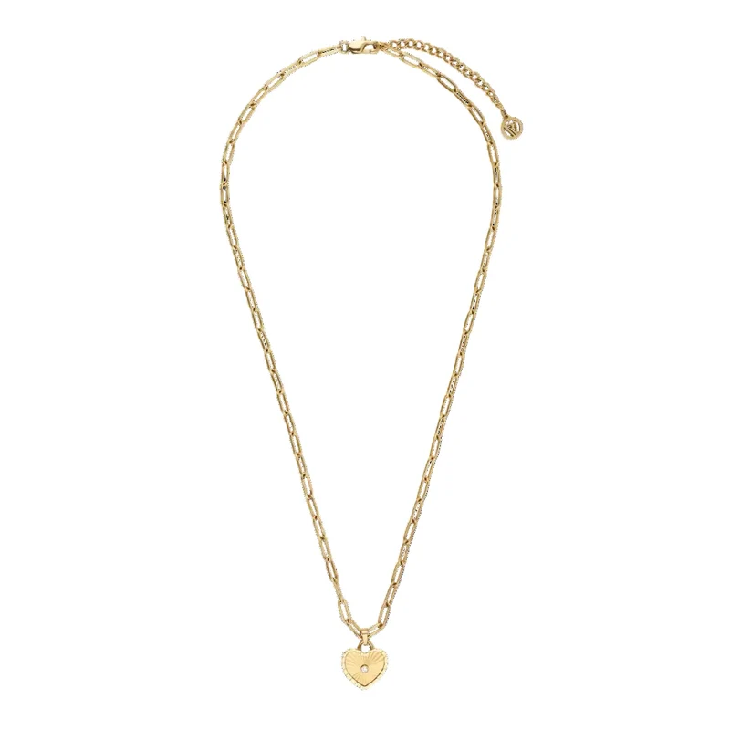 Sunray Heart Charm Pendant Necklace