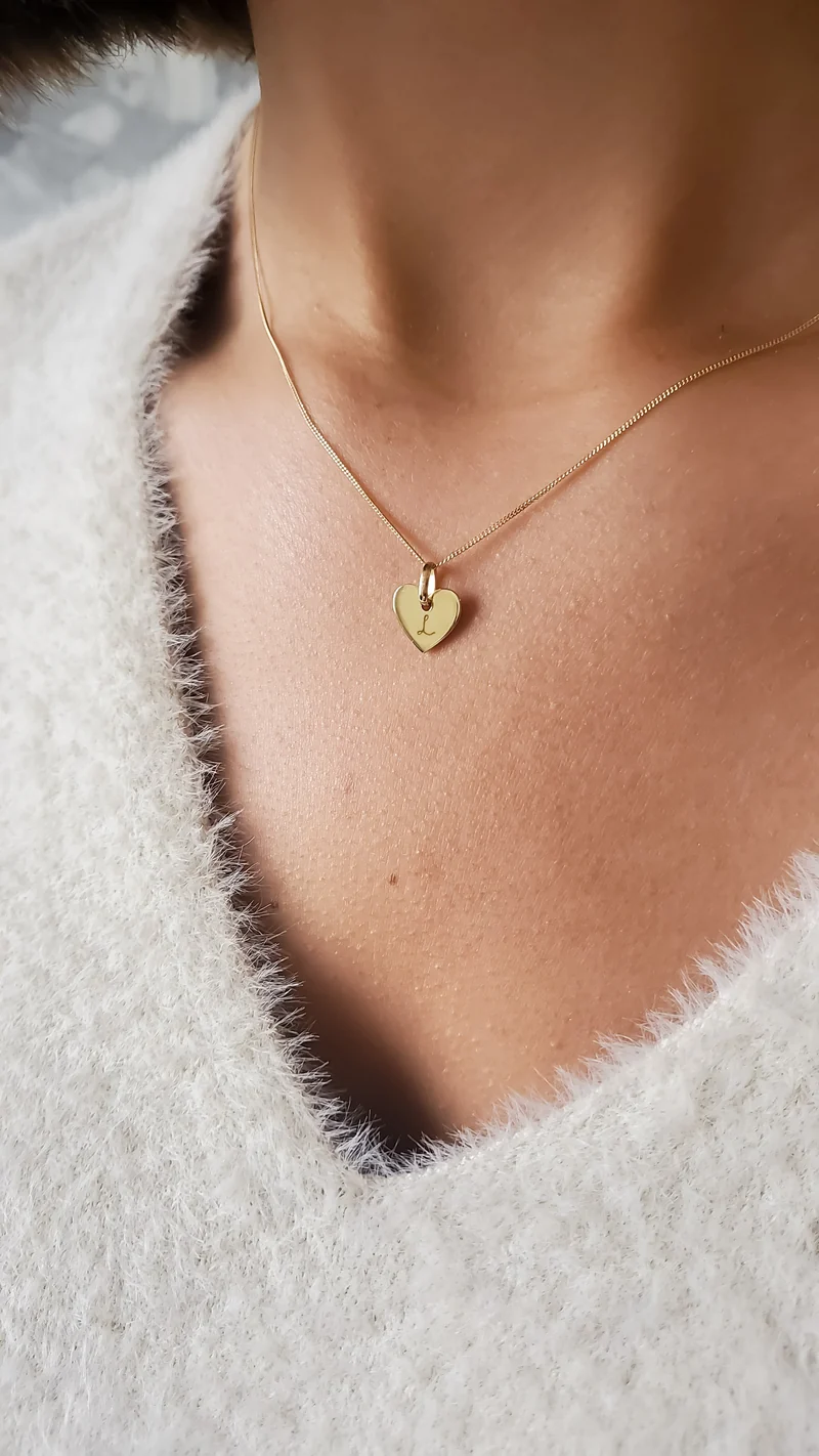 14k Mini Heart Ketting - Gepersonaliseerde Ketting