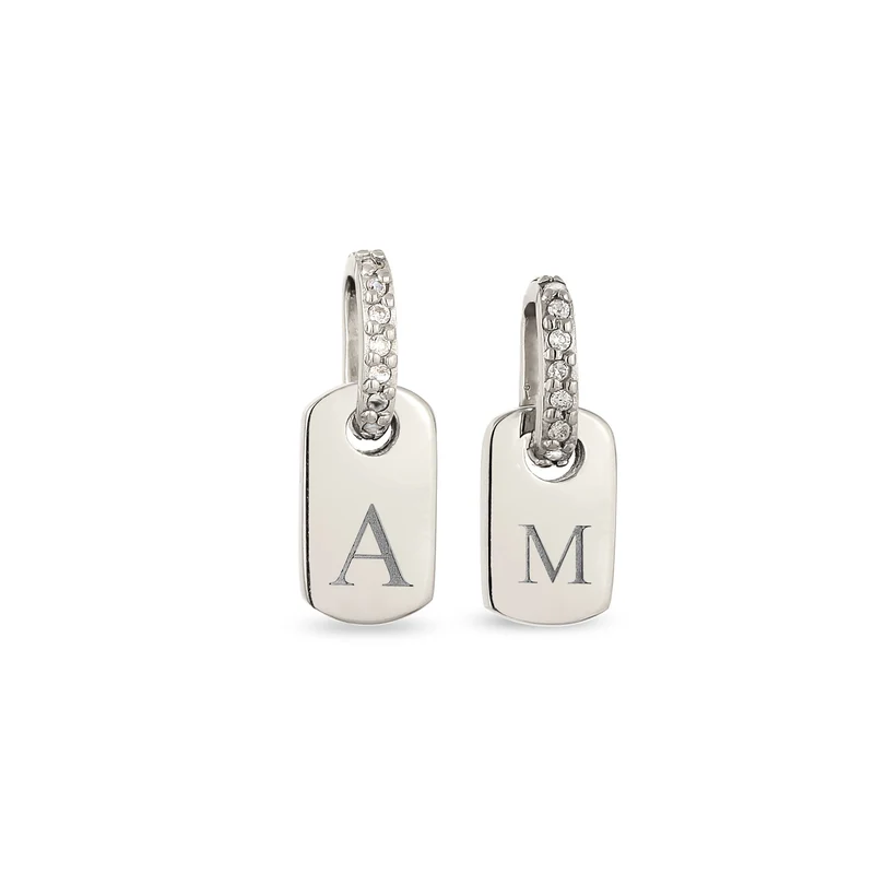 Anhänger Set Gravur | Zirkonia (Weiß)