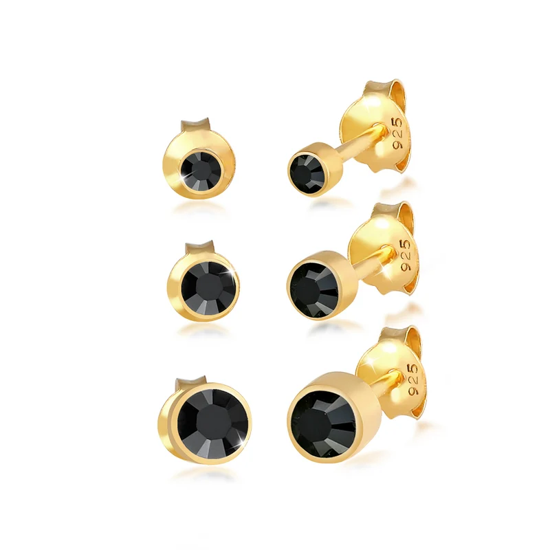 Ohrstecker | Kristall ( Schwarz )