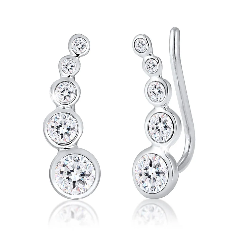 Ear Climber | Mit Kristallen von Swarovski® (Weiß)