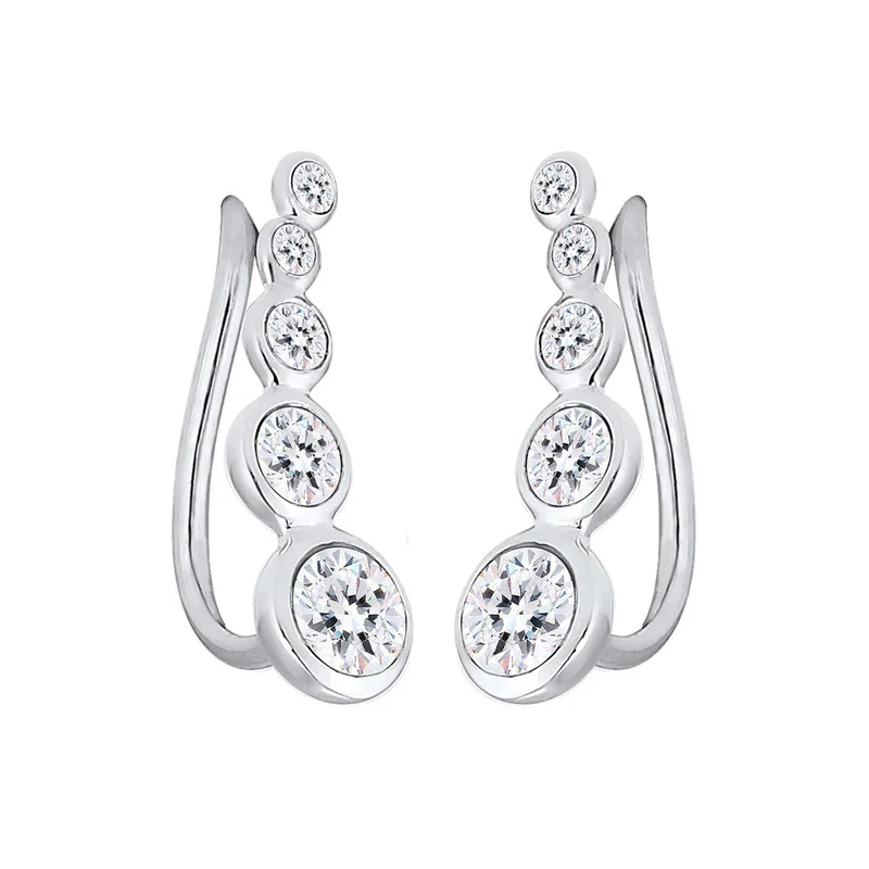 Ear Climber | Mit Kristallen von Swarovski® (Weiß)