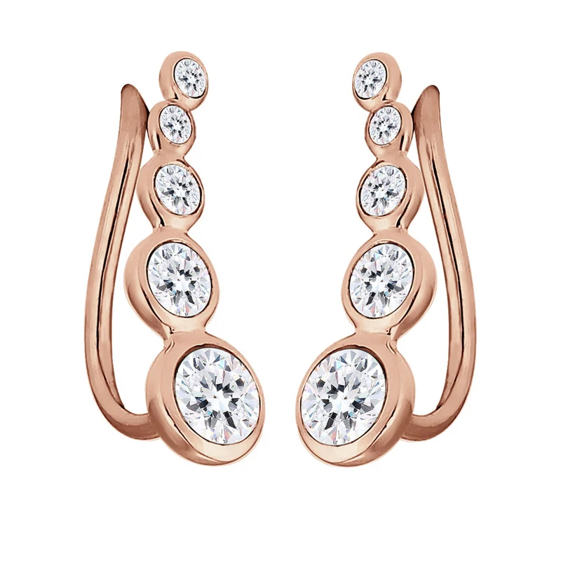 Ear Climber | Mit Kristallen von Swarovski® (Weiß)