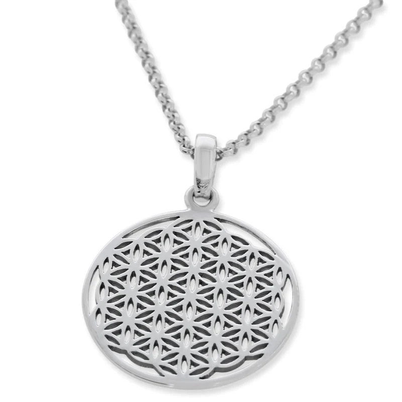Lebensblume Kette 925 Sterling Silber Halskette Blume des Lebens