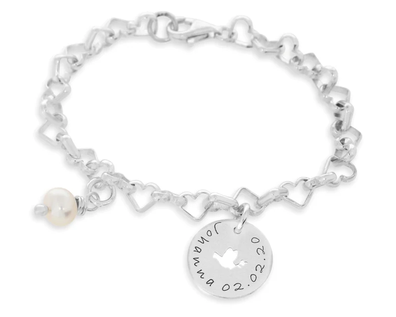 personalisiertes Armkettchen mit Gravur zur Taufe Kommunion 925 Silber