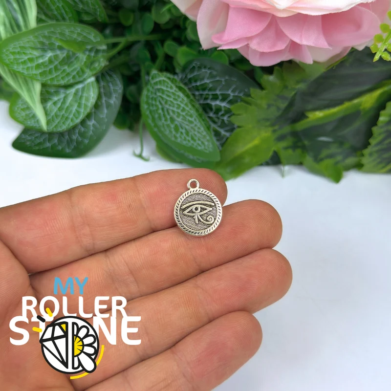 Runder Horusauge-Anhänger aus Messing
