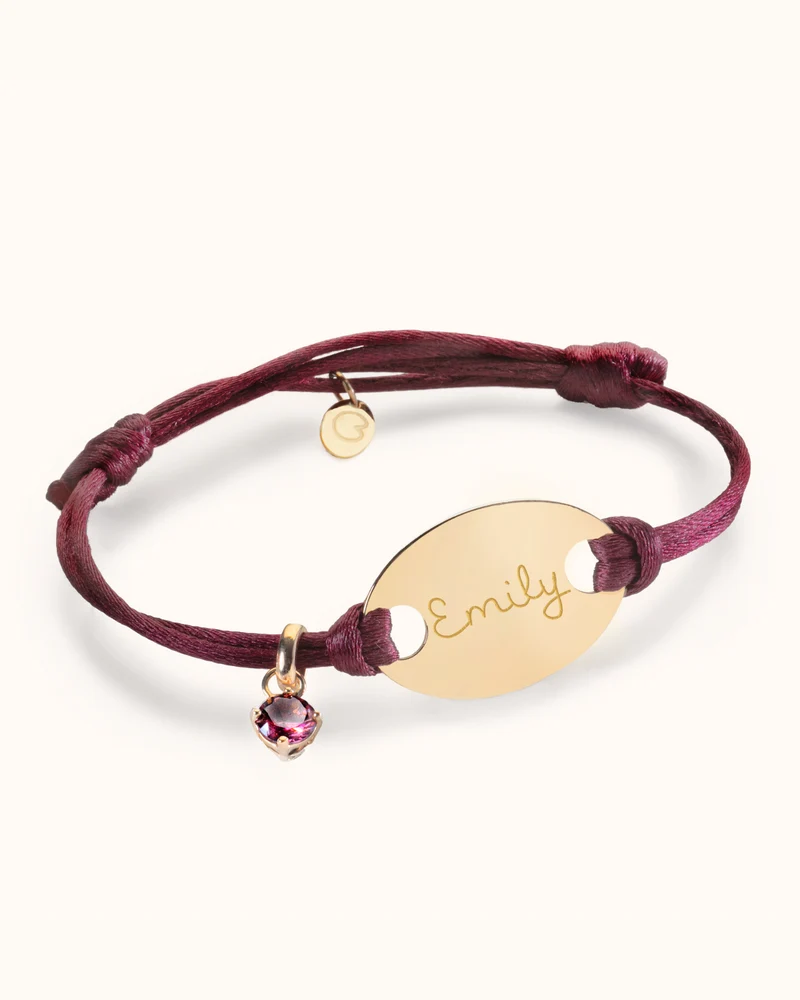 Geboortesteen Oval Armband - Verguld - Gepersonaliseerde Armband