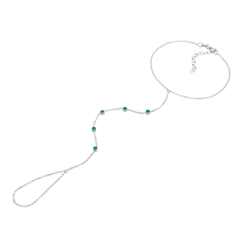 Armband Handchain | Kristalle (Grün)