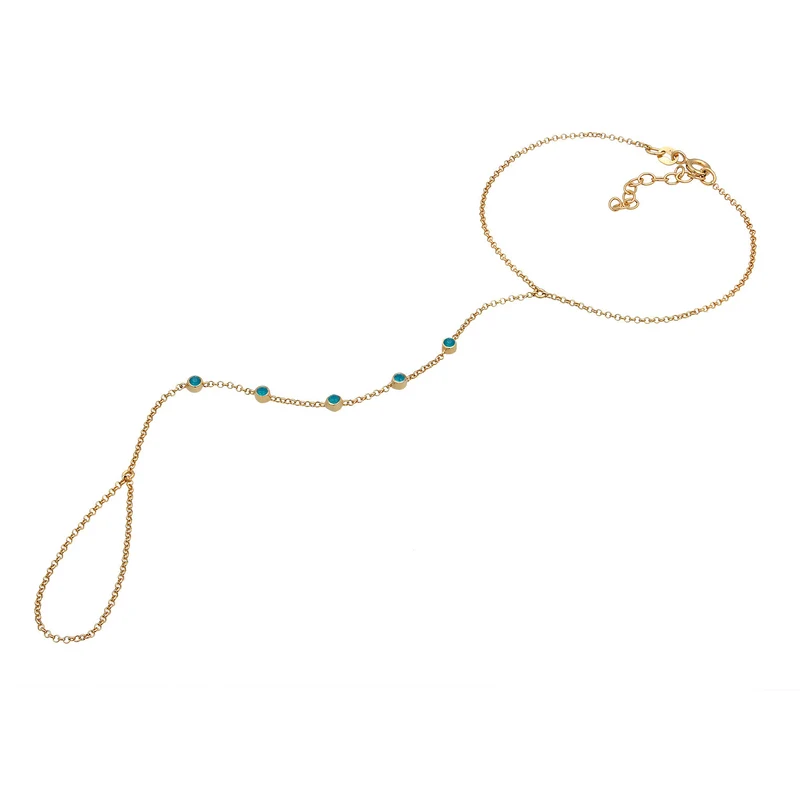 Armband Handchain | Kristalle (Grün)