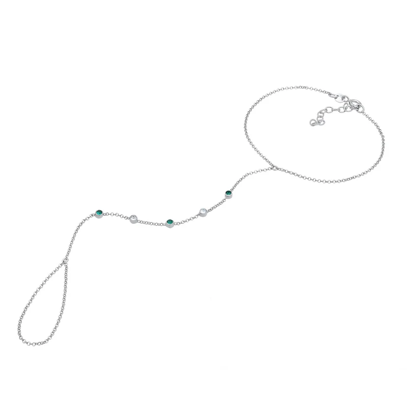 Armband Handchain | Kristalle (Grün)