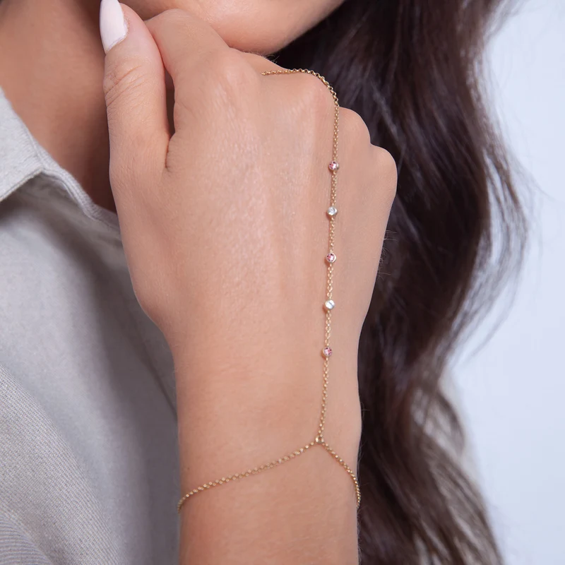 Handkette | Mit Kristallen von Swarovski® (Rosé, Weiß)