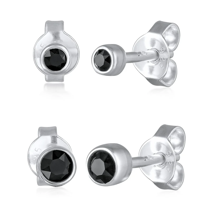 Ohrringset Basic | Kristall (Schwarz)