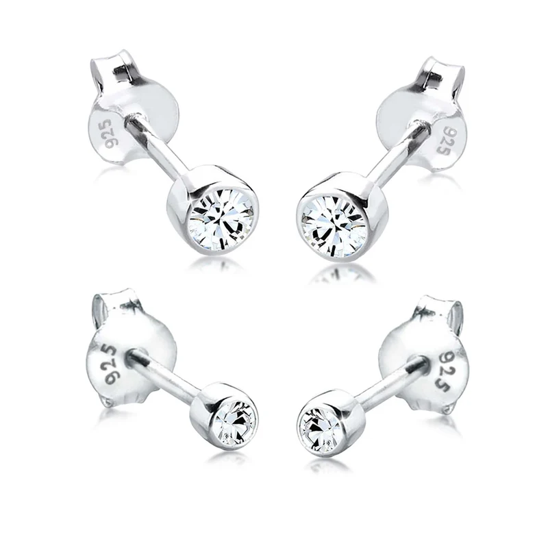 Ohrringset Basic | Mit Kristallen von Swarovski® (Weiß)