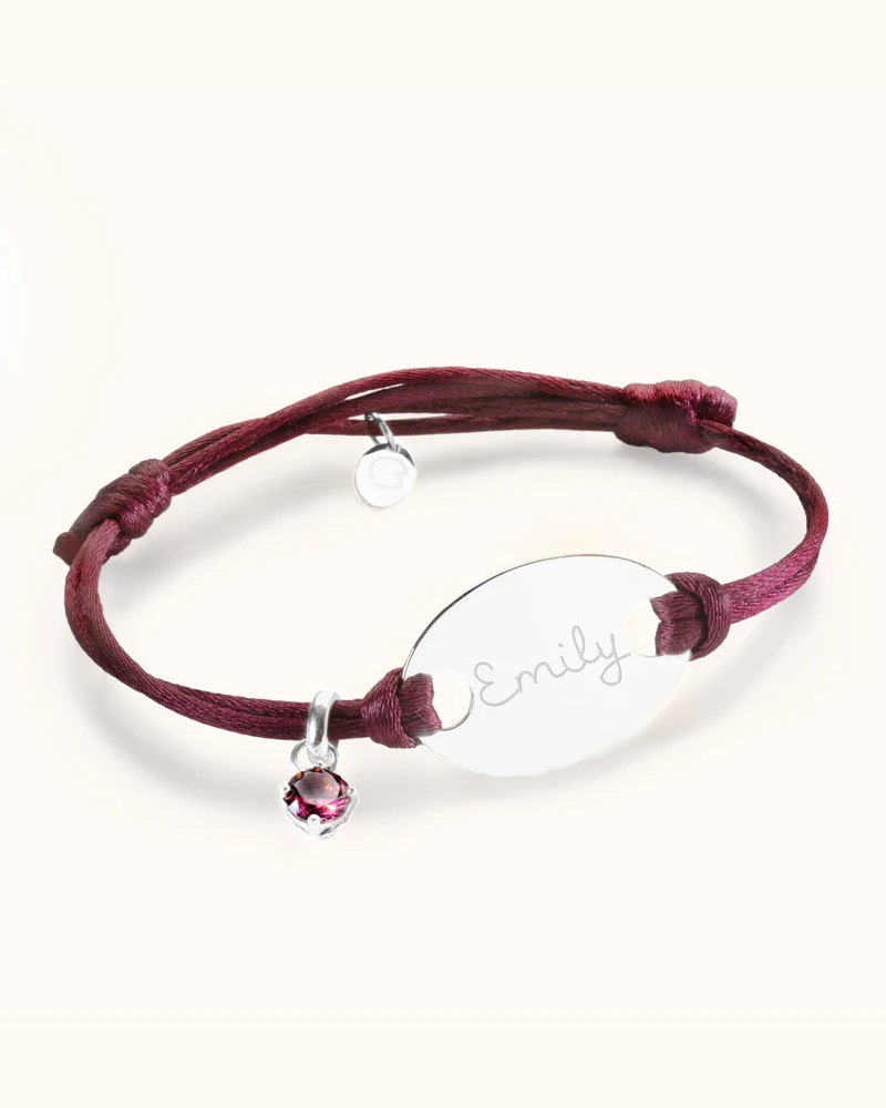 Geboortesteen Oval Armband - Zilver - Gepersonaliseerde Armband