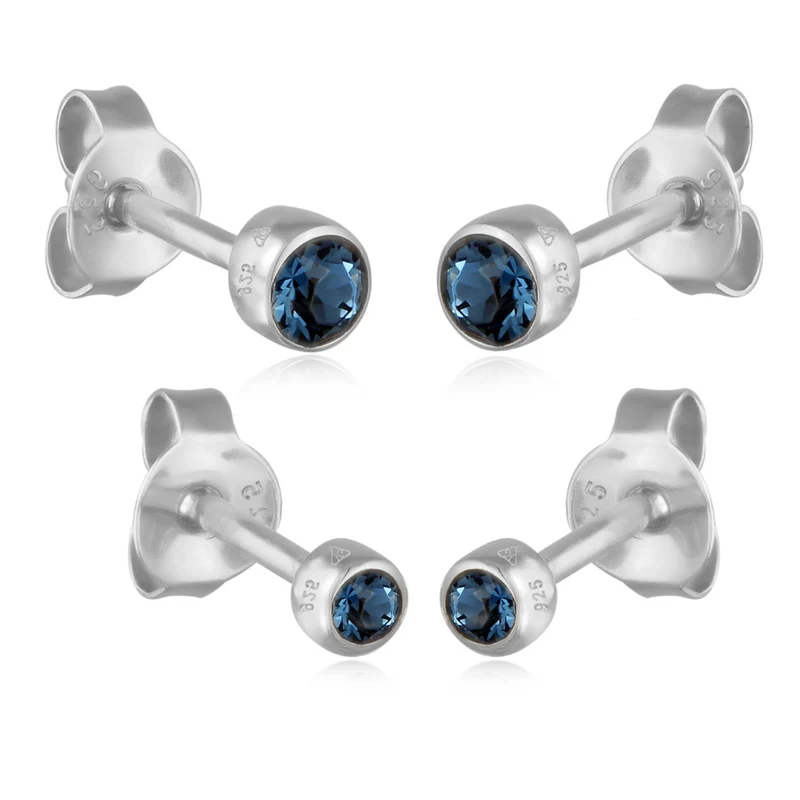 Ohrsteckerset | Glas Kristalle (Blau)