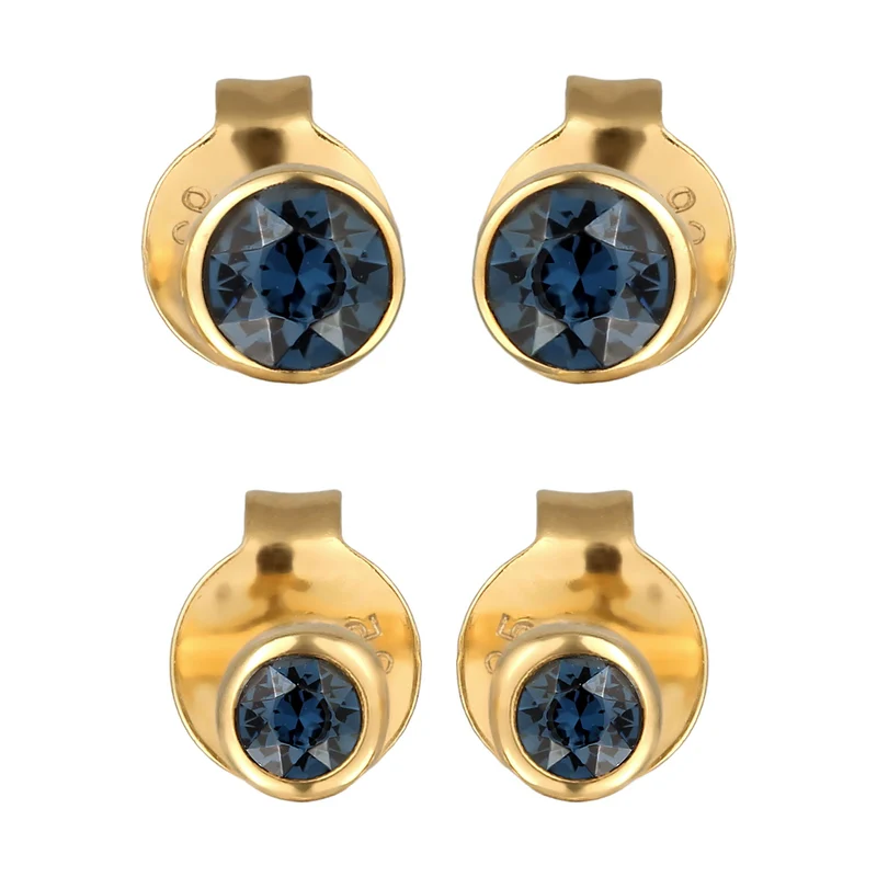 Ohrsteckerset | Glas Kristalle (Blau)