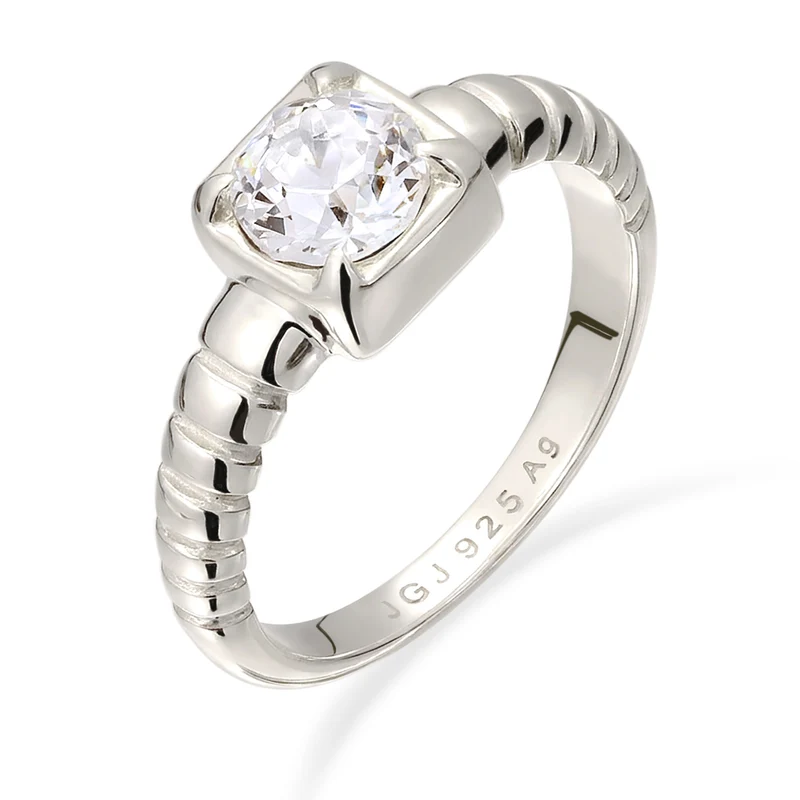 Solitär-Ring | Swarovski Kristalle (Weiß)