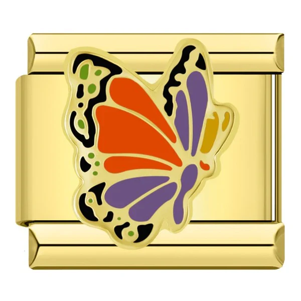 Schmetterling Bunt Silber & Gold