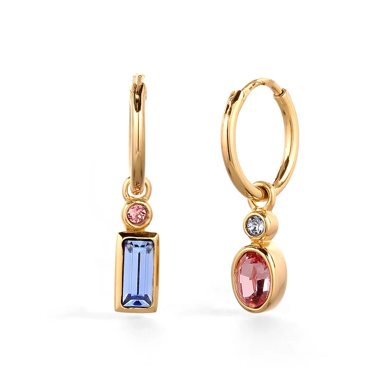 Creolen | Mit Kristallen von Swarovski® (Pink & Blau)