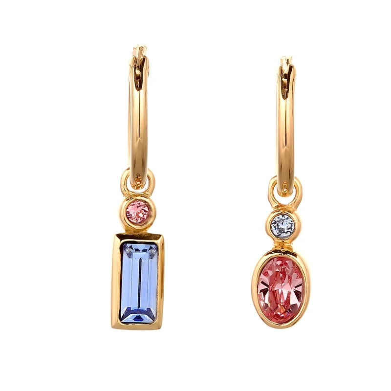 Creolen | Mit Kristallen von Swarovski® (Pink & Blau)